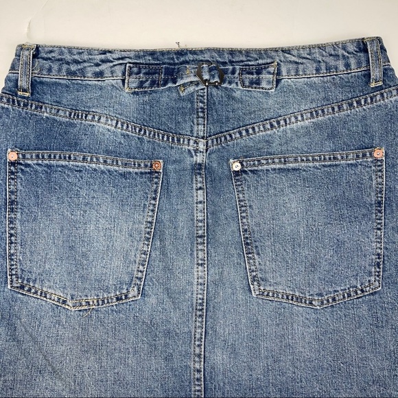 Free People Button Fly Fray Hem Jean Mini Skirt 30 - Picture 9 of 17